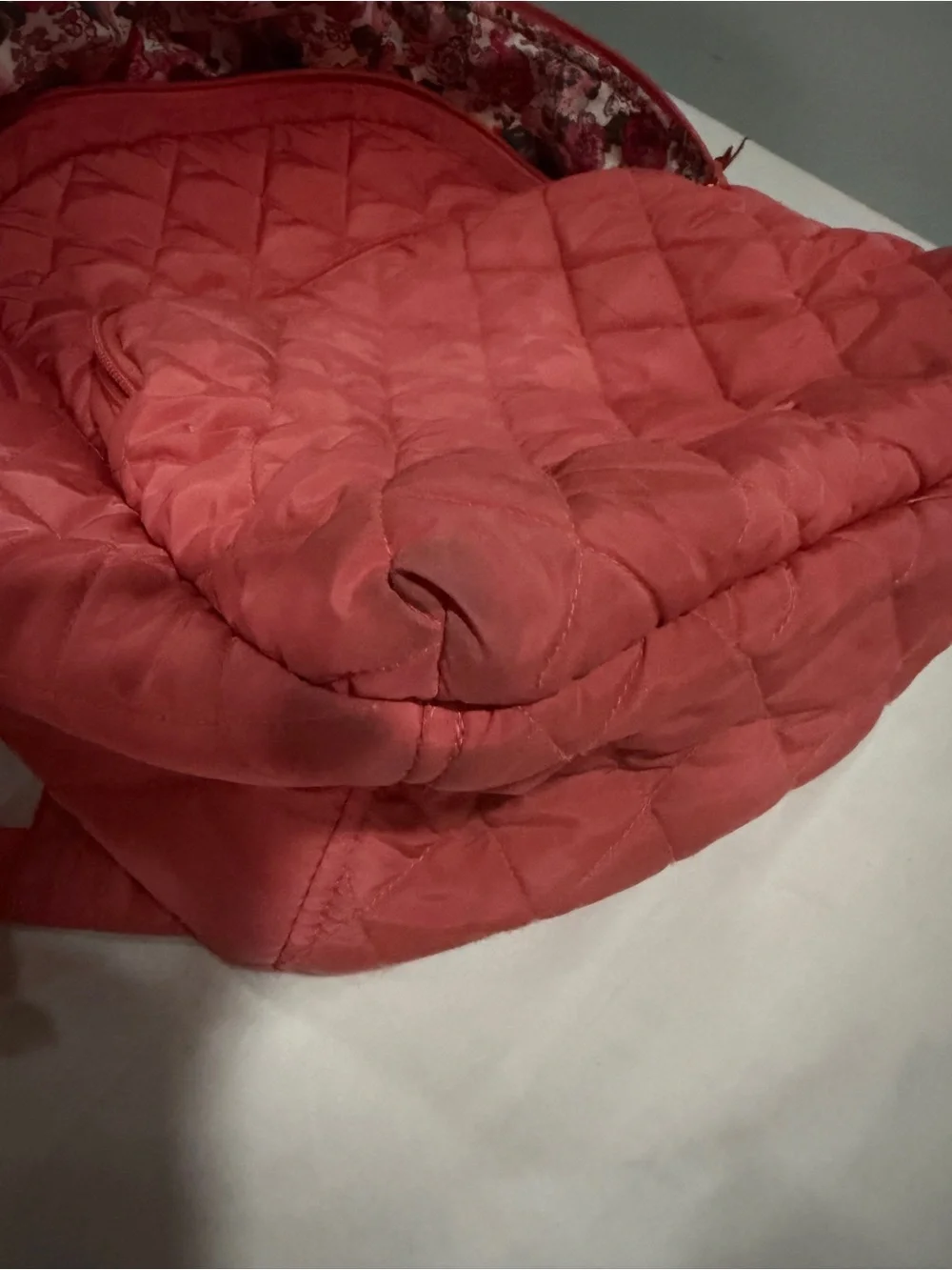 Vera Bradley Quilted Coral Pink Backpack - Picture 9 of 13